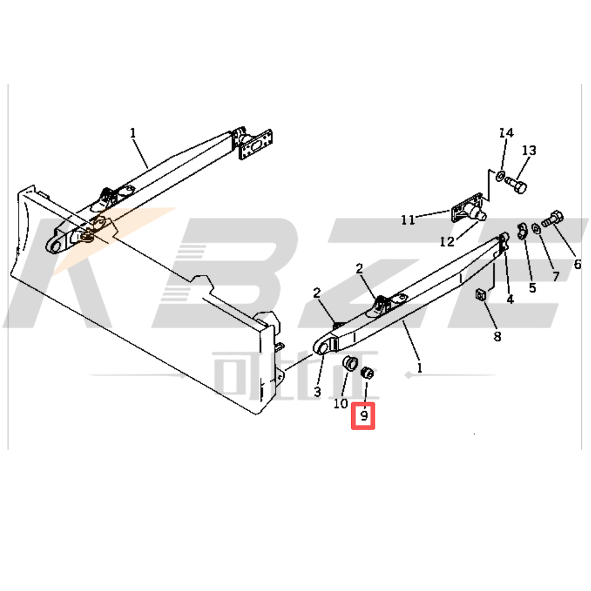 KBZE 13F-Z27-2260 13FZ272260 KOMATSU 14X-71-12240 BUSHING FOR D50P D53P D58P D60P D61E D63E D65E D85