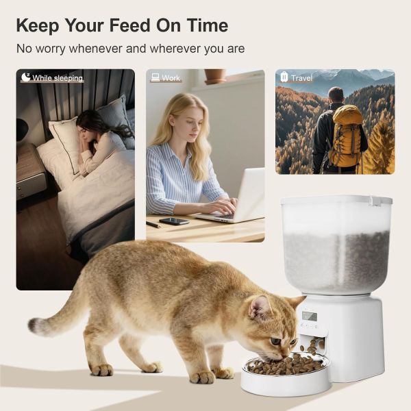 130 Degree Wide View Pet Feeder Two Way Audio App Remote Timed Feeding Design