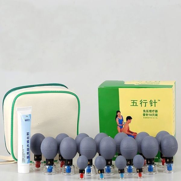 Transparent 7 Type Mix Haci Magnetic Acupressure Suction Cup Ventosa Therapy Massage Set