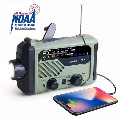 Solar Panel Powered Waterproof Emergency Radio Hand Cranked Multifunctional