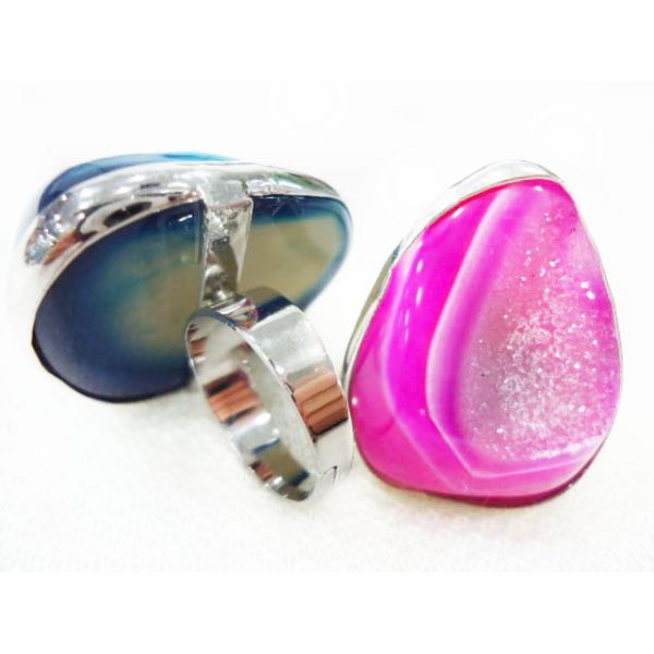 Mix Color Style Design Fashion Druzy Agate Jewelry, Agate Stone Ring