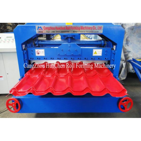 Rollo esmaltado tejado de acero sólido de la teja de Metrocopo del eje que forma la máquina con 15 filas