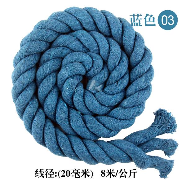 DIY Corda de algodão colorido Macrame 20mm Corda de algodão colorido para artesanato