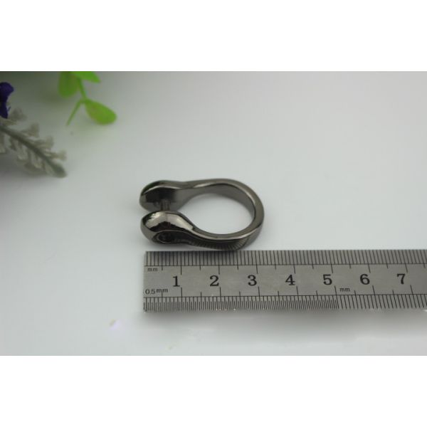 Wholesale light gold & gun metal color hanging plating metal removeble d ring strap buckle for bags