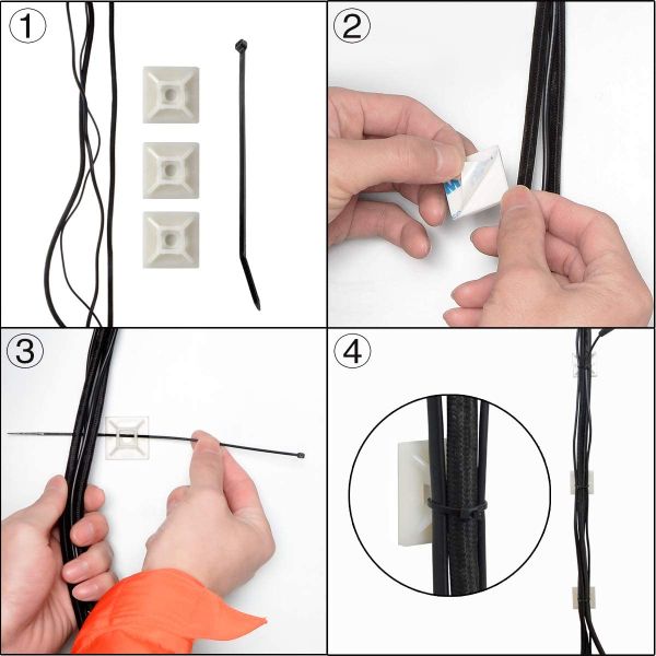 Professional Adhesive Cable Tie Mounts Reusable Versatile For Office