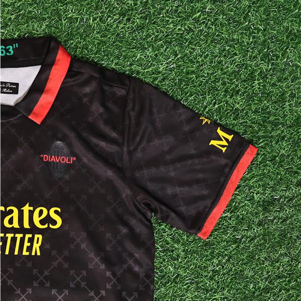 AC Milan Childrens Fourth Away Football Jersey 2025-2026 Season Gradient Black Team Personalized Customized
