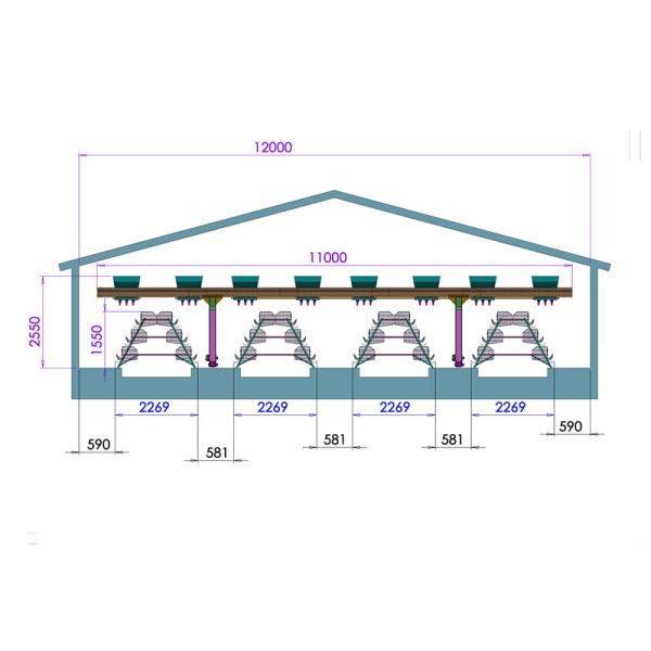 Full Automatic H-Type Layer Chicken Cage with Hot Dip Galvanized Drinkers and Feeders for Poultry Farm