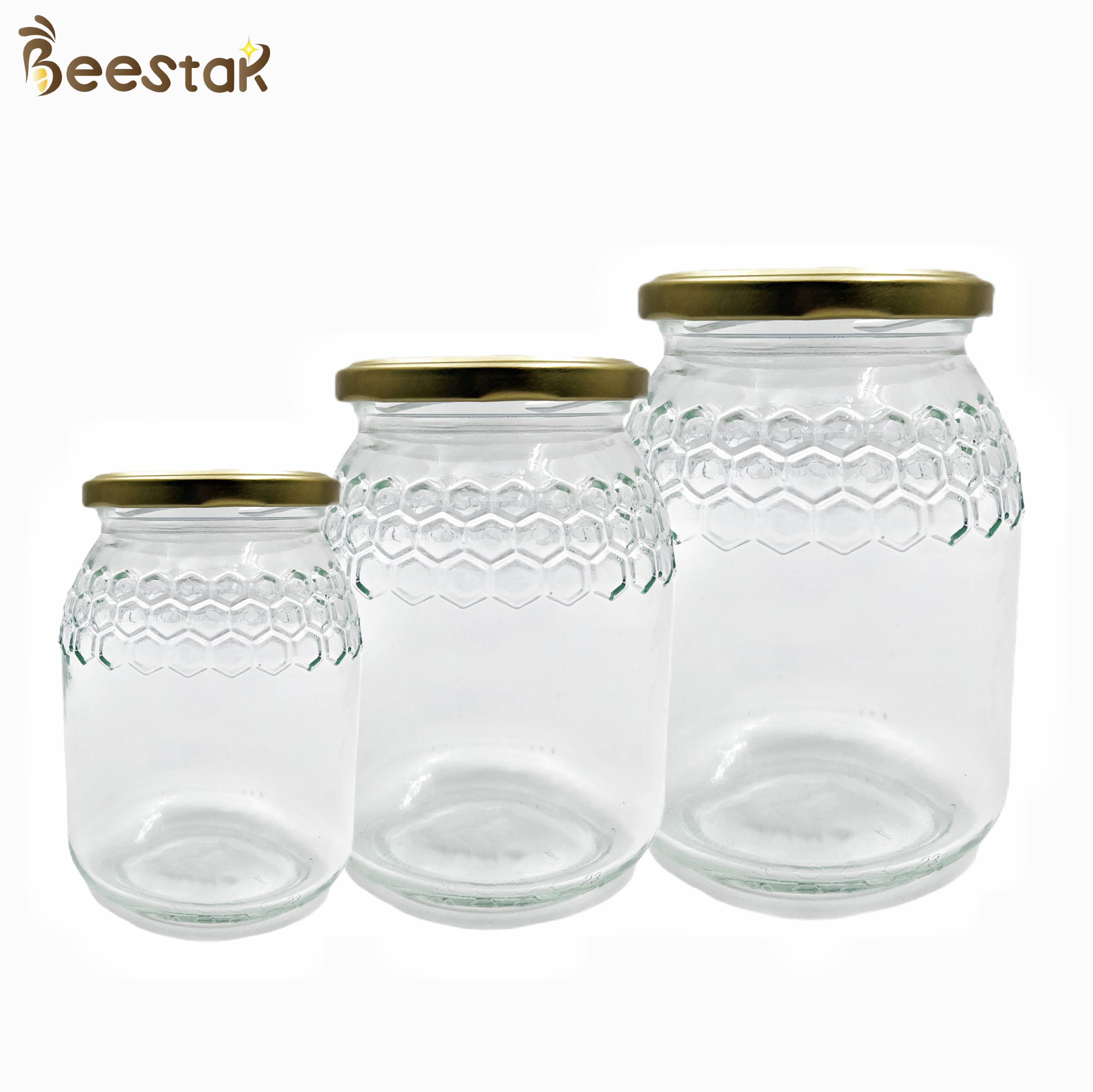 Новый стеклянный опарник 380ml меда для меда упаковывая с крышкой металла