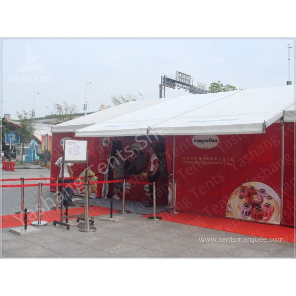 Color Printed Fabric Aluminium Frame Tents With 1.5M Roof Extension / Floating Canopy