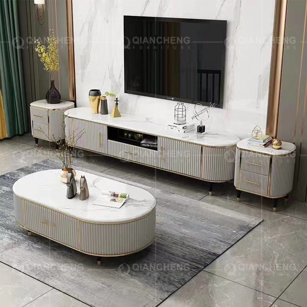 Современная искусственная мраморная мебель таблицы ТВ верхней части для столовой