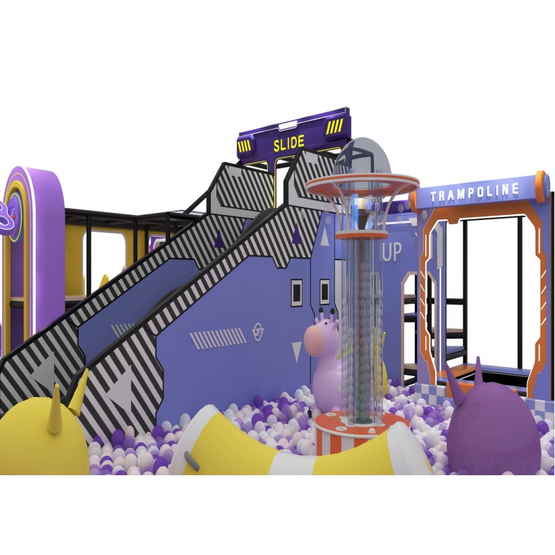 Circular Mid Court Indoor Playground 360° Attractive Three Zone EN1176 / ASTM