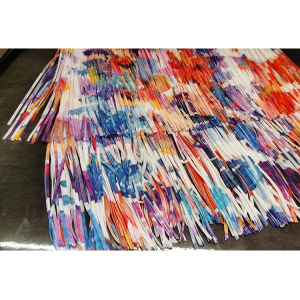 Fashion Summer New Nice Positioning Print Double Fringe Half Skirt Wrinkles Women's Slimming Skirt