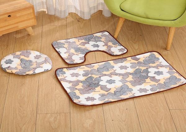 polyester 3x bathroom non slip mat bath set pedestal toilet lid cover  absorbent soft  rugs