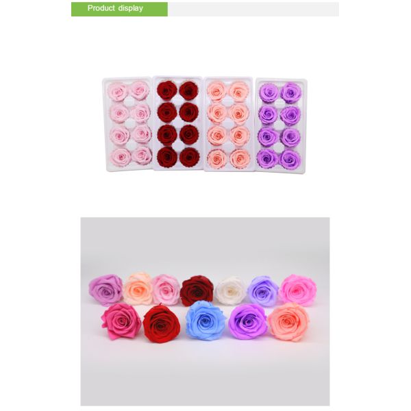 Indoor Decoration Beautiful Preserved Rose Heads Customized Color