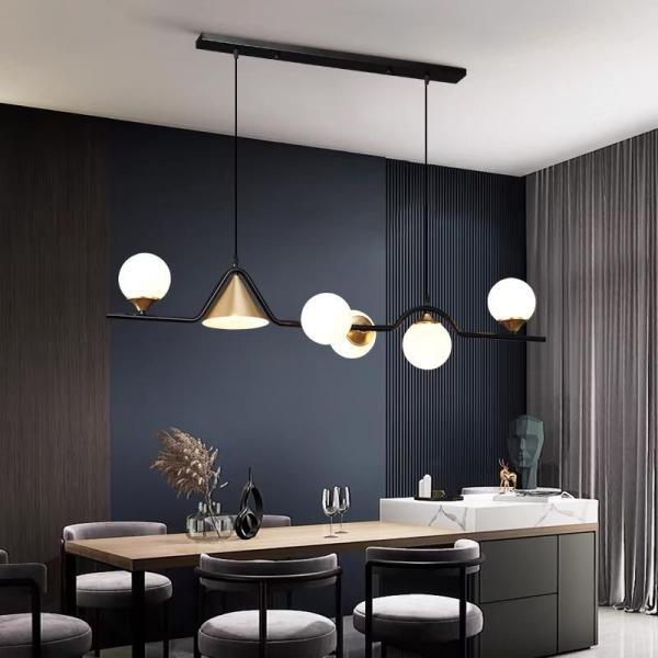 Gold Living Room Chandelier Glass Ball Hanging Lamp Modern Gold LED Pendant Light