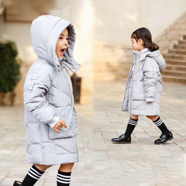 New Fashion Design High Quality Warm Clothing White Duck Down Kids Girls Winter Down Jackets