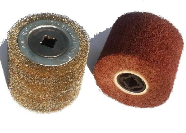 Wood Sanding Metal Brushes Roller 120X100mm / Steel Wire Brush Wheel Roller