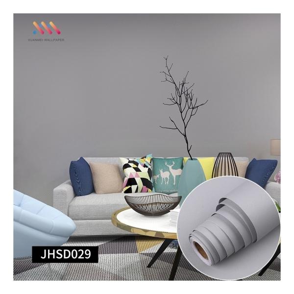 Removable DIY Plain Light Grey Wallpaper 60cm*10m Adhesive Vinyl Wallpaper