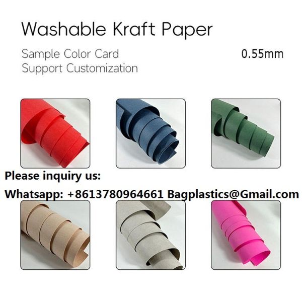 Washable Kraft Paper Bag Fabric Jacron Palnt Paper Washable Craft Paper Roll Suppliers Washable Kraft Paper, Vegan Leather, Waterproof Fabric 250g 350g Material With 0.35mm 0.55mm Shopping Diy Bag