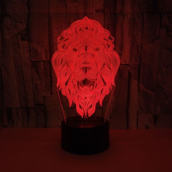 Custom picture memento Lion child animal 3D night Lights Colorful Vision LED Gift Decoration Atmosphere Table Lamp