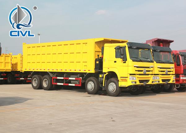 Sinotruk 12 Wheels Howo 8x4 Tipper Truck 336 - 380hp Euro 2 Loading 40t Capacity 30m3