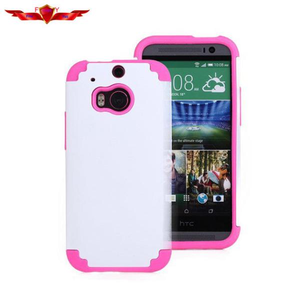 HTC M7 M8 PC+Silicone 2IN1 Cover Cases Multi Color