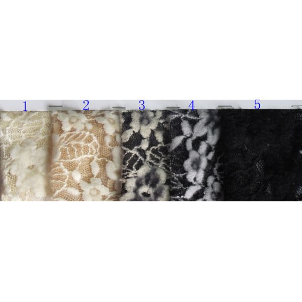 Washable Brushed Floral Lace Stretch Fabric / Nylon Cotton Spandex Fabric CY-LQ0043