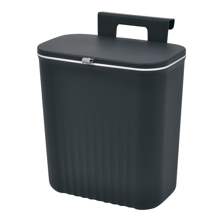 9L Wall Mounted Kitchen Waste Bin Household Hanging Trash Can with Lid