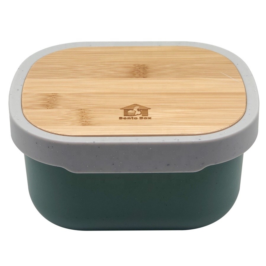 190*150*100mm Salad Container Box with Custom Logo Pattern and Eco-Friendly Bamboo Lid