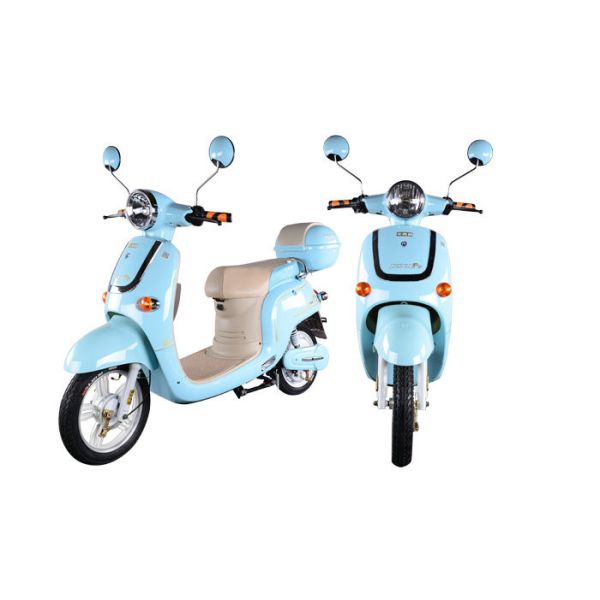 48V 500W Pedal Assisted Electric Scooter , Vespa Style E Moped With Pedals