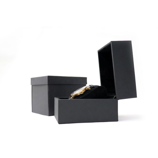 Customized Logo PU Leather Watch Box with Velvet Lining and Cardboard Insert