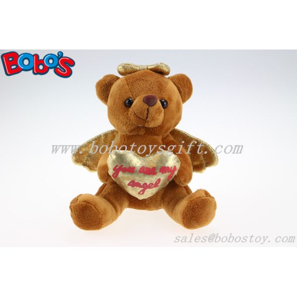 Wholesale Price Brown Plush Angel Bear Gift For Valentines Day