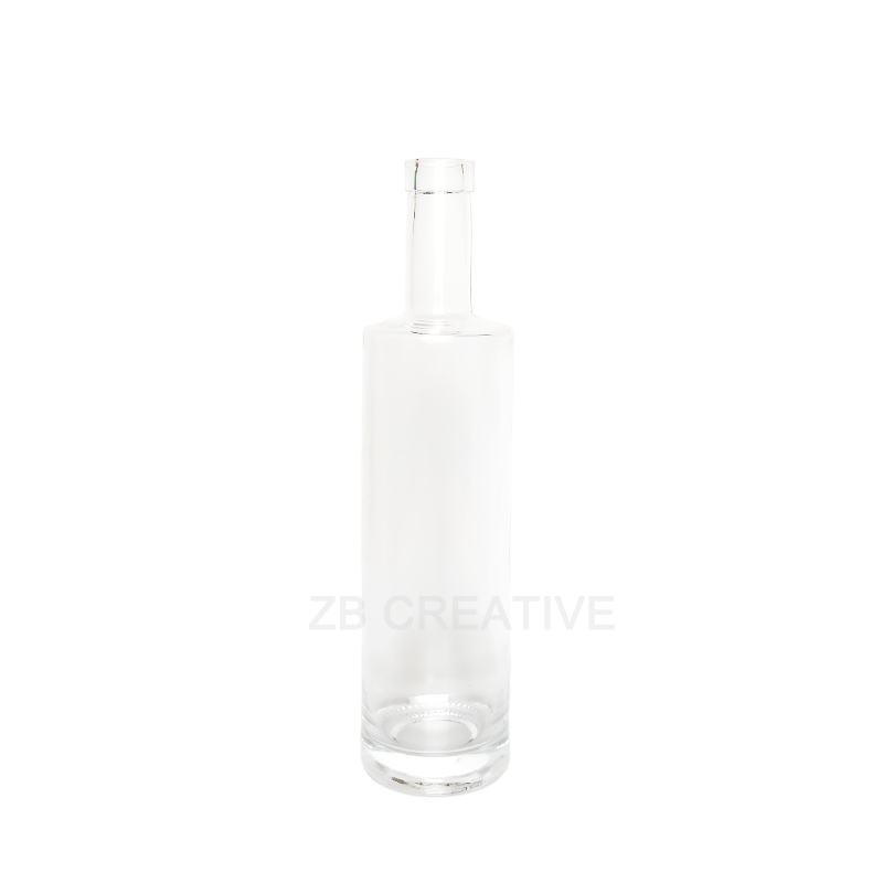Heavy Base Glass Liquor Bottle 700ml Clear Cork Closure Premium Spirits Packaging CY-889B