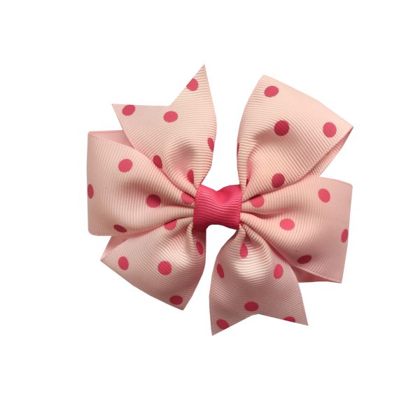 Dot Printing Kids Hair Accessories , Multi Color Grosgrain Ribbon Hair Bows