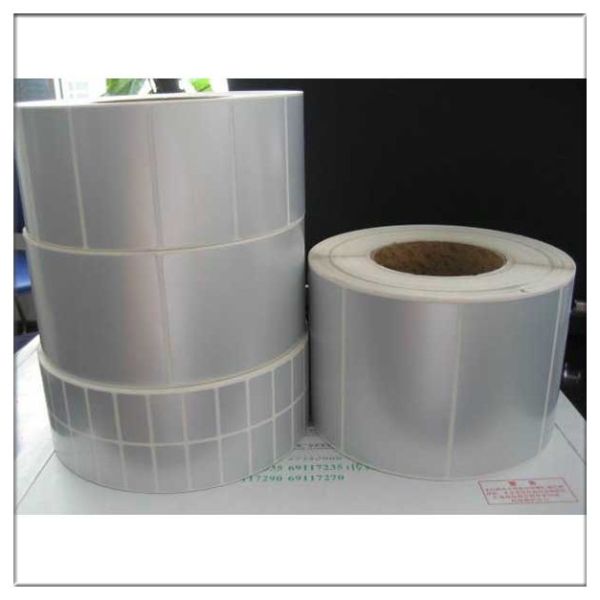 Electronics Product Adhesive Matt Silver PET Label Sticker With Glossy Film Lamination