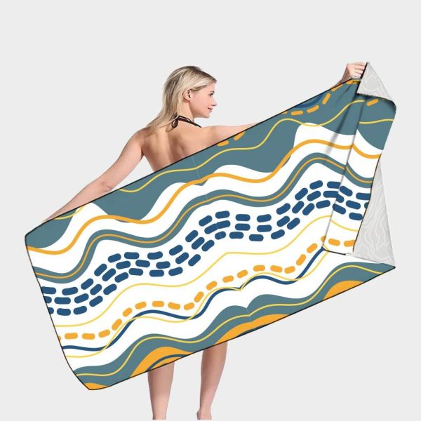 Best Selling High Quality Free Quick Dry Recycle Pet Microfiber Waffle Digital Print Beach Towel