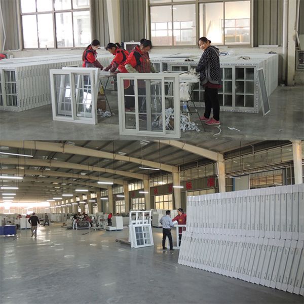 Reception Area UPVC Sliding Window with Frosted Glass Privacy  Cheap Replacement UPVC Sliding Window for Home Renovation