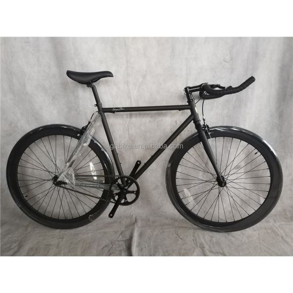 700c Black Aluminum Frame Fixie Bike with Double V Brake Fixed Gear Man Track Bike