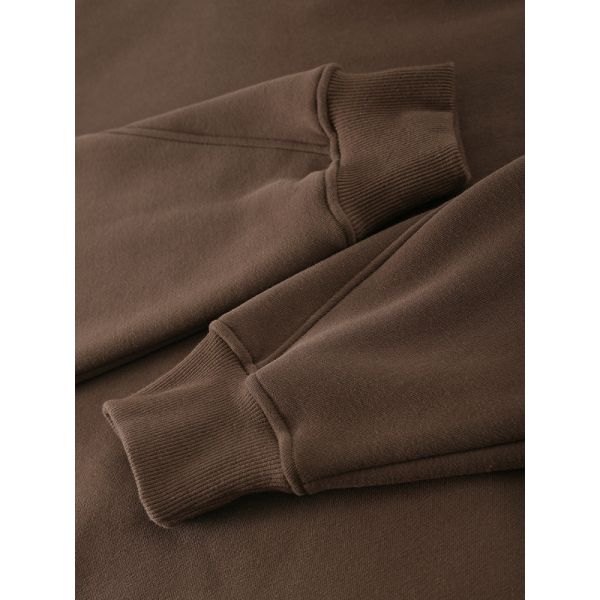 Thick French Terry Fleece Men'S Big Oversized Hoodie Drop Brown Grey Shoulder Hoodies Style Pullover