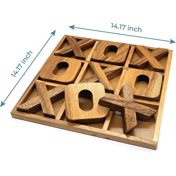 Wooden XOXO Tic Tac Toe Board Game Ideal for Outdoor Decor and Men's Entertainment