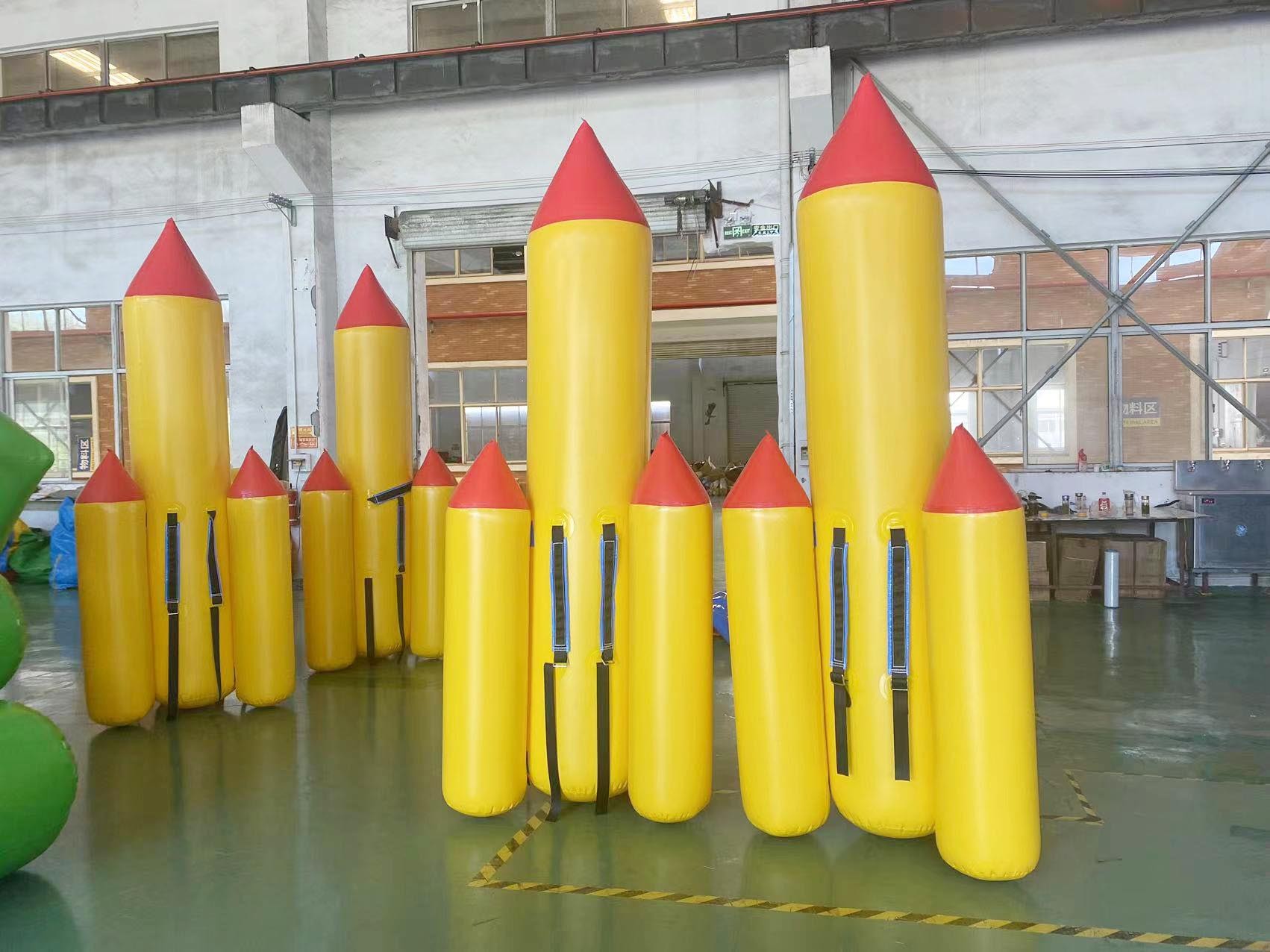 Inflatable Rocket Model Outdoor Sports Games Team Building Activities Competition Commercial Inflatable Challenge Playground