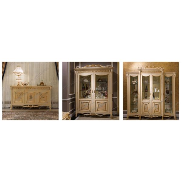 Europen antique style big rectange baroque wood dining table set FT-129