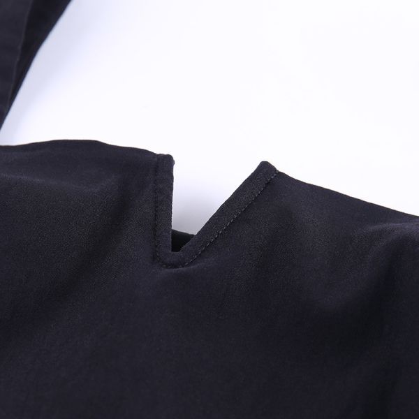 Black Suspender Sexy Sleeveless Dress Irregular Split