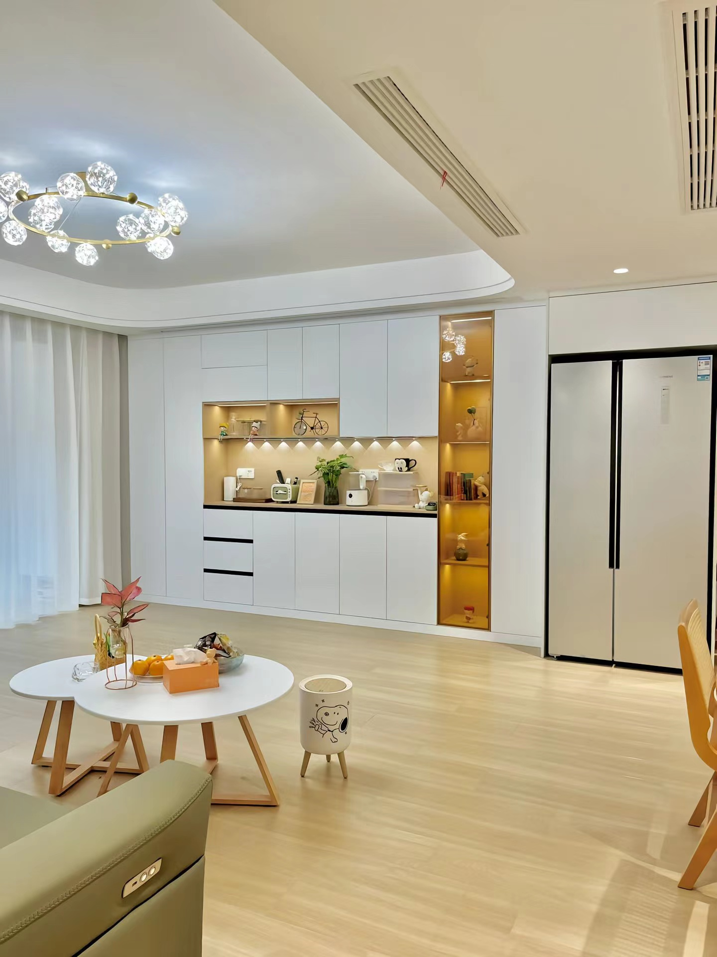 Integrated Wall Embedded Refrigerator Cabinet  office sideboard cabinet