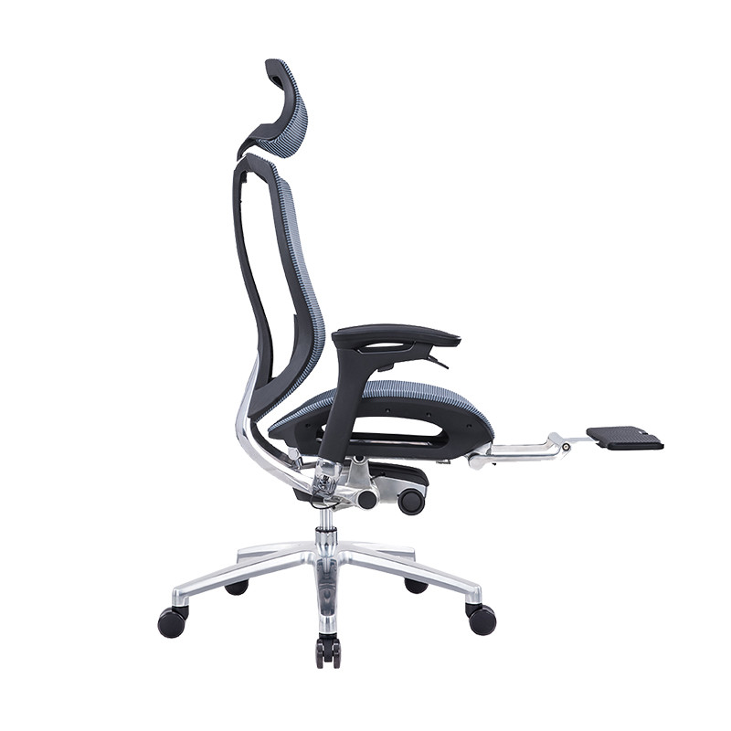 Серо-синий подъемный подлокотник из сетки офисный стул для комфортной и продуктивной работы