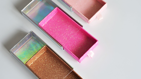 Caja de Pestanas para cajas individuales con pestañas de color púrpura falso