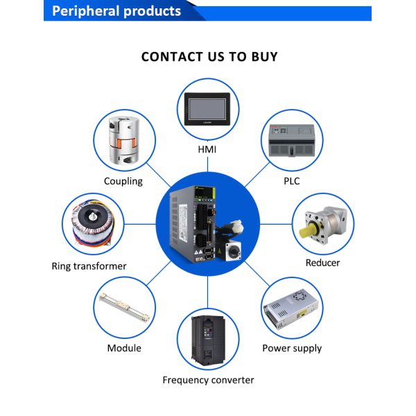 Lichuan AC Servo Motor Drivers Kit A8 High Accuracy STO ABZ 100W 0.32N.m 220V 1.1A 3000RPM IP65