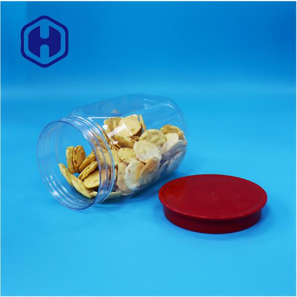 Transparent Hexagon Unique Shape Plastic Biscuits Pepper Candies Baby Food Jar