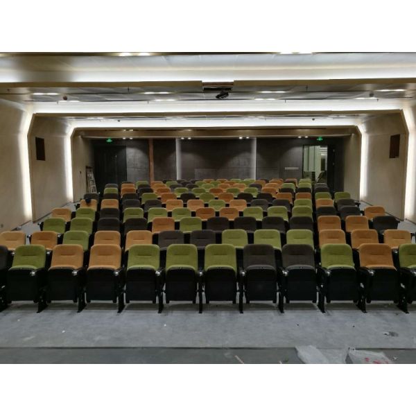Small Folded Church Seating Chairs , Steel Frame University Lecture Hall Seating