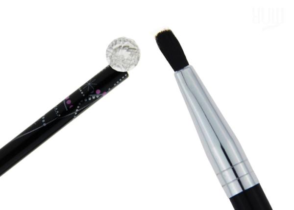 Deep Black Plastic Handle Lipstick And Lip Liner With Goat Hair / Aluminum Ferrule